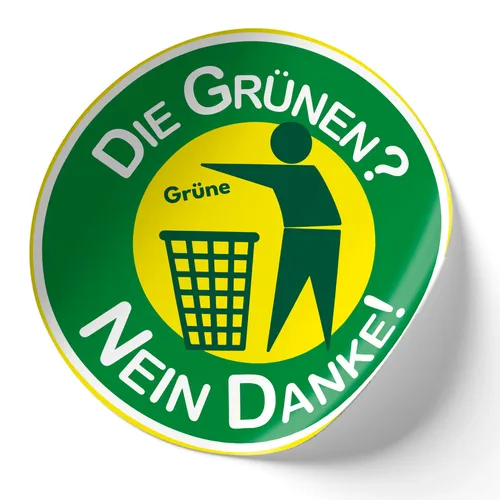 2er Set Autoaufkleber Die Grünen? Nein Danke! 10x10cm Anti Sticker Auto Laptop R