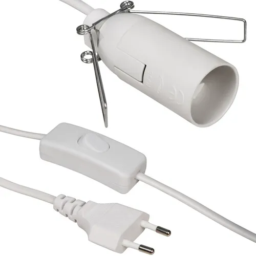 Salzstein Lampe E14 mit Schalter und 3,5 m Kabel - Lampenteile für kreative Beleuchtung, inklusive praktischem Schalter und langem Kabel für flexible Platzierung.