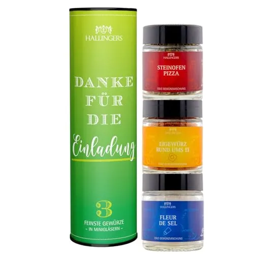 Hallingers Genuss Manufaktur Grillgewürze Geschenkset – 3 Premium Gewürze zum Grillen & BBQ in edler Wunderdose, handgemacht, ideale Geschenkidee als persönliches Dankeschön für Männer & Grillfans