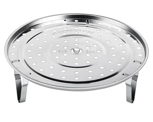 DSstyles Edelstahl Dampfbehälter Dünsteinsatz (8.5 Inches) Dämpfeinsatz für Kochtöpfe Chinese Steaming Rack