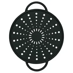 Emsa 514559 Spritzschutz, Ø 21 cm - Multitalent für Ihre Küche - Deckel und mehr: 6-in-1 Spritzschutz, Seiher, Überkochschutz und mehr. Hitzebeständig bis 230 Grad, spülmaschinenfest und platzsparend - ideal für jede Küche!