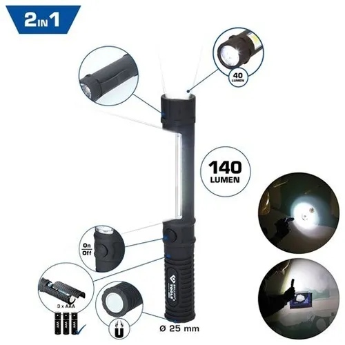 Brilliant Tools BT130910 2 in 1 COB-Taschenlampe mit 140 Lumen