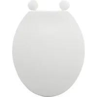 MSV WC-Sitz Polypropylen 44 cm x 36,5 cm x 3,5 cm Weiß