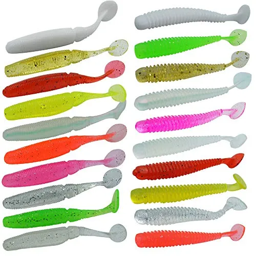 Senven Künstlicher Regenwurm, Biomimetic Soft Silicone Regenwurm Köder Wurm Angelköder Simulation Rote Würmer Kunststoff Grün Umwelt Starke Versuchung Köder Gefälschte Rotwurm - 20Pcs