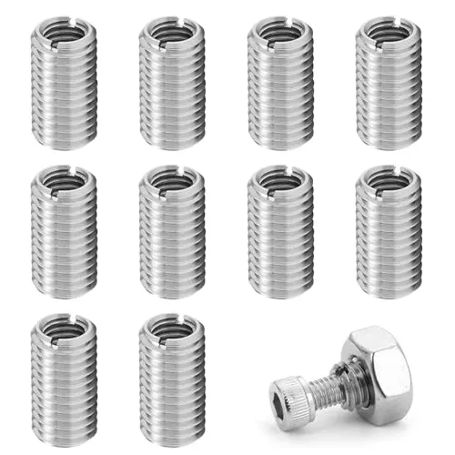 Stück Gewindeeinsatz,Einschraubmutter,Gewindehülsen,Helicoil m6,Edelstahl Gewindehülse,Gewindeeinsätze,Threaded Inserts Repair,Stehbolzen m8,Einschlagmuttern,Gewindereparatursatz (M8 auf M6 x 15mm) 10