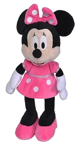 Simba 6315870230 - Disney Minnie Mouse, 35cm Plüschtier im pinken Kleid, Kuscheltier, Micky Maus, ab den ersten Lebensmonaten