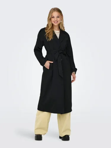 ONLY Trenchcoat Schwarz M - Eleganter 1-tlg Trenchcoat in Schwarz, ideal für stilvolle Outfits. Aus 100% Polyester, pflegeleicht und mit normaler Passform für optimalen Tragekomfort.
