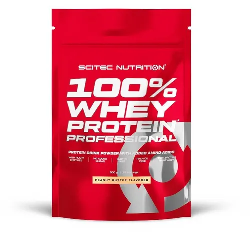 Scitec Nutrition 100% Whey Protein Professional, 500 g Beutel, Erdnussbutter