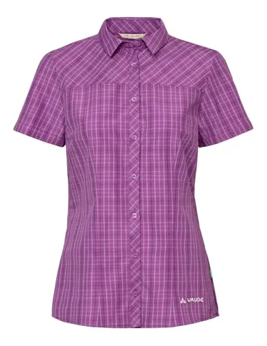 Vaude Women's Tacun Shirt II - Lila Bluse Gr 34 - Stylische karierte Bluse in Lila, ideal für Wanderungen und Reisen. Hergestellt aus 54% Lyocell und 46% Polyester, bietet sie hohen Tragekomfort und eine tolle Passform.