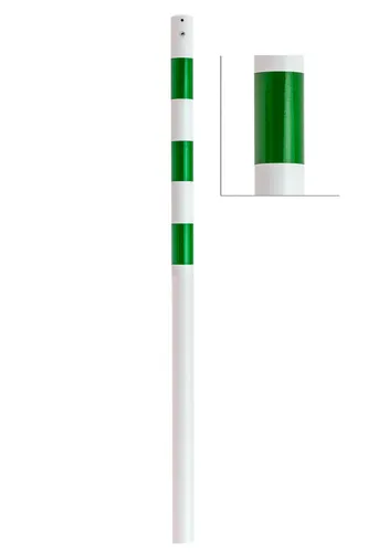 Absperrpfosten rund 60 mm ortsfest zum Einbetonieren grüne Folie