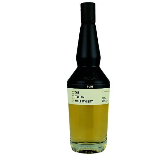 Puni Gold Italian Malt Whisky 0,7l - Hochwertiger italienischer Whisky - Whisky, 0,7l mit 43 Vol.-%, einzigartig in seiner Herstellung und perfekt für Genießer.