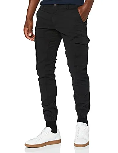 JACK & JONES Slim Fit Cargo-Hose für Herren - Wanderhosen mit niedriger Taille, aus 78% Baumwolle und 20% recycelter Baumwolle, für hohen Tragekomfort und Nachhaltigkeit.