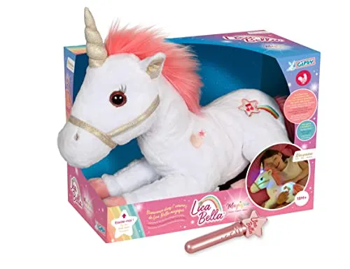 Gipsy Einhorn - Lica Bella Plüsch - Kuscheliges Einhorn mit leuchtenden Augen und Melodien, ideal für Kinder ab 18 Monaten. Oberfläche abwaschbar und im leisen Modus nutzbar.
