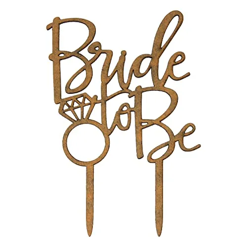 Oblique Unique® Torten Kuchen Topper Aufsatz Bride to Be aus Holz für Hochzeit JGA Junggesellinnenabschied Deko - Muffin Cupcake Dekoration