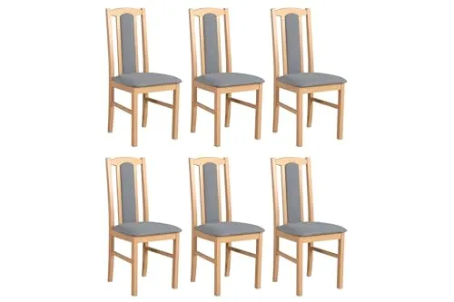 LeafDesign Esszimmerstühle Holz - Esszimmerstuhl 120 kg - Stuhl Buche Massiv - Stühle Esszimmer 6er Set - Holzstuhl - Esstischstühle - Küchenstühle 6er Set