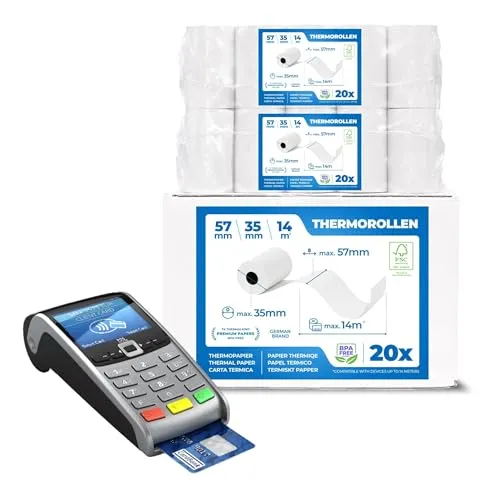 THERMALKING EC Cash Rollen Thermopapier 57mm x 35mm x 12mm von TK THERMALKING