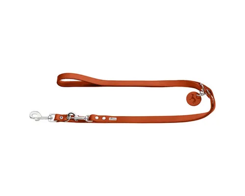 Hunter Aalborg Hundeleine - Verstellbare Führleine in Orange - Tierleinen: 3-fach verstellbare Führleine aus robustem Softvollrindleder, ideal für den Hundesport und liegt geschmeidig in der Hand.