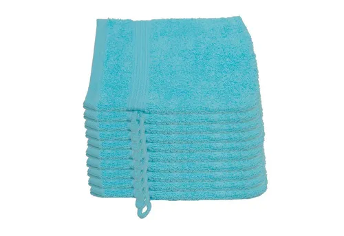 Julie Julsen Waschhandschuh 10-Waschhandschuh-Babyblau-Waschhandschuh 15 x 21 cm, (10-St)