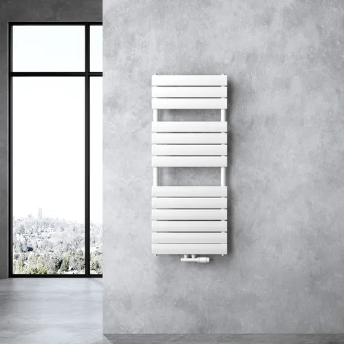 doporro Badheizung Flachheizkörper 120x60cm Weiß - Effizienter Paneelheizkörper mit Handtuchhalterung, aus hochwertigem, kohlenstoffarmen Stahl für hohe Wärmeleitfähigkeit und dauerhafte, konstante Wärme im Badezimmer.