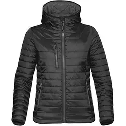 Stormtech Women's Gravity Thermal Jacket - Schwarz - XS - Wasserbeständige Damenjacke mit weichem Futter und elastischen Ärmelbündchen. Ideal für kalte Tage, ausgestattet mit Handwärmtaschen und Zugang für einen Musikplayer. Perfekt für den täglichen Einsatz.