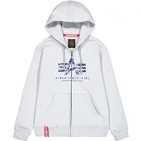 Alpha Industries Basic Zip Hoodie PP Camo - Hoodie mit durchgehendem Reißverschluss und modernem Puff Print Camo. Hergestellt aus weichem Baumwoll-Polyester-Material, ideal für lässige Outfits und warme Trageoptionen.