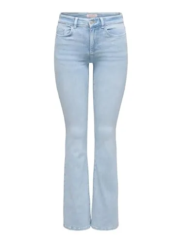 ONLY Onlblush Mid Flared DNM Cro495 Noos - Ausgestellte Jeans für Jugendliche - Stylische, ausgestellte Jeans für Jugendliche von Only, ideal für trendige Outfits und komfortablen Tragekomfort.