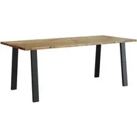vidaXL Esstisch 200x90 cm aus massivem Akazienholz - Esstisch aus massivem Akazienholz mit stabilen Metall-Beinen, ideal für Esszimmer oder Küche. Langlebig und robust, bietet er viel Platz für Speisen und Deko.