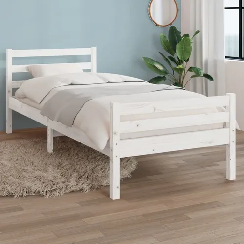 Maison Exclusive Massivholzbett Weiß 100x200 cm