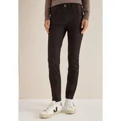 CECIL Hose im Leder-Look Tartufo Brown 34 - Damen-Hosen im Slim Fit mit glänzender Beschichtung, ideal für trendbewusste Looks und vielseitige Kombinationen.