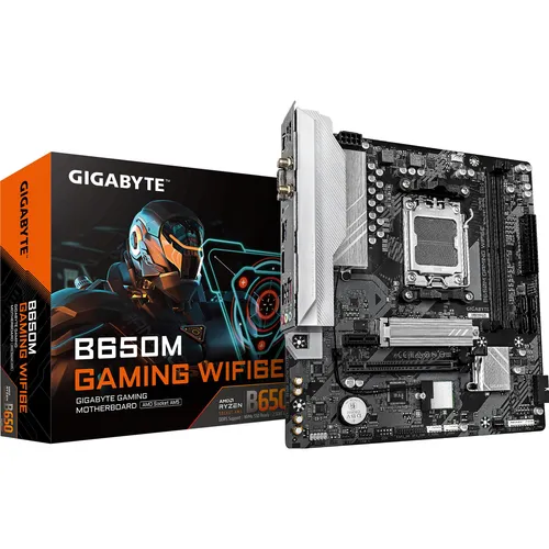 Gigabyte B650M GAMING WIFI6E Mainboard - mATX Mainboard mit AMD AM5 Sockel und integrierter WiFi 6E Technologie für ultraschnelle Netzwerkkonnektivität und optimale Gaming-Leistung.