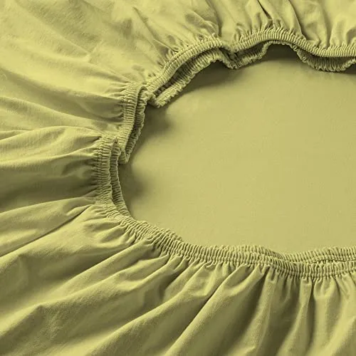 ESTELLA Topper-Spannbetttuch | Lind - Hochwertiges Spannbetttuch aus 97% Baumwolle und 3% Elastan, trocknerfest und bügelfrei. Ideal für Topperhöhen von 7-10 cm, sorgt für perfekten Sitz und angenehmen Schlafkomfort.
