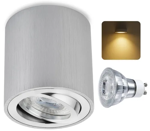 Sweet LED LED Deckenspots GU10 7W Aufbaustrahler 3000K warmweiß 530lm, schwenkbar, Leuchtmittel wechselbar, warmweiß, Deckenaufbauleuchte, Aufbaustrahler, Deckenspot