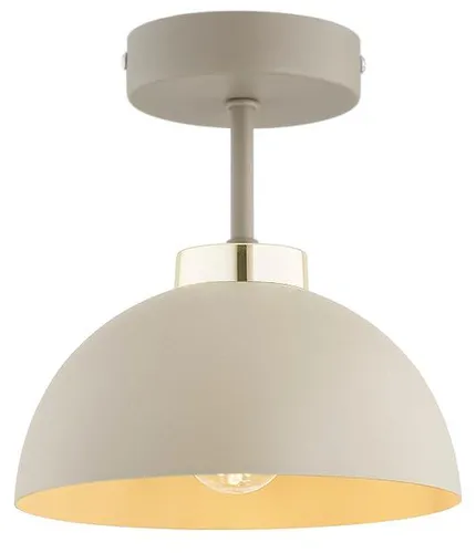 KAR LIGHTING Deckenlampe 1-flammig Beige – Moon Ecru Kaschmir Leuchte aus Metall – E27 Lampe für Wohnzimmer, Esszimmer oder Flur
