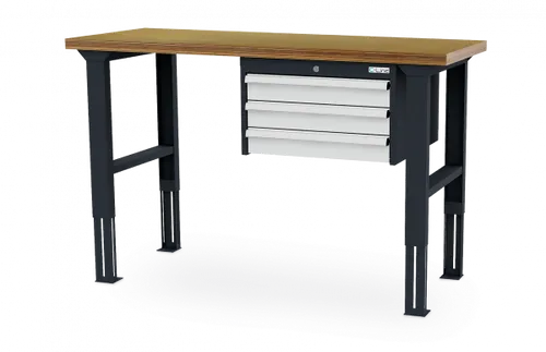 Arbeitstisch höhenverstellbar, Schubladen: 3x100, BxTxH 1500x600x760-1060 mm