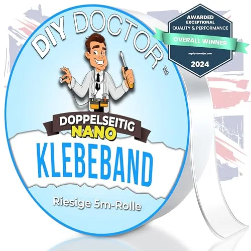 DIY Doctor Nano Gel Tape (5m x 30mm) – Doppelseitiges, abwaschbares & entfernbares Klebeband – Hochbelastbar, rückstandsfrei & multifunktional