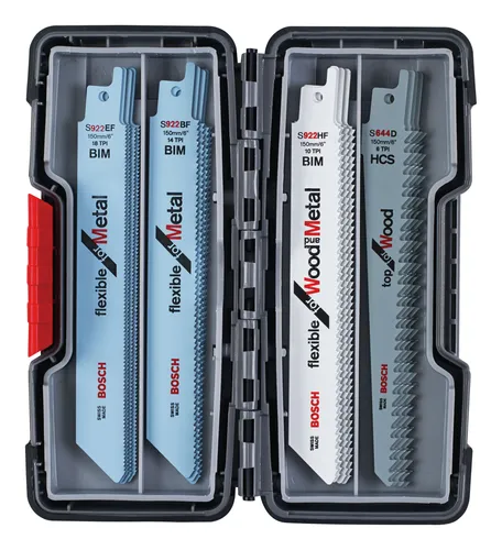 Bosch Säbelsägeblatt Wood and Metal Set - 20-teilig, für Holz, Metall, Kunststoff und Blech, inklusive stabiler Hartschalenbox