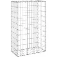 vidaXL Gabionenwand mit Abdeckung aus verzinktem Stahl 60x30x100 cm - Gabionen für Garten und Landschaftsbau, stabil und wetterbeständig mit einfacher Fülloption für individuelle Stützmauern.
