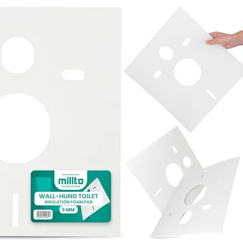 Schallschutzmatte für Wand-WC Vorwand Hänge WC Schaumstoffmatte 5 mm Schaum Pad Matte Toiletten Schallschutz Unterlage Weiß Abdichtung Trittschalldämmung