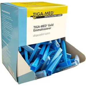 TIGA Med Gold Einmal Rasierer einschneidig blau 100 St