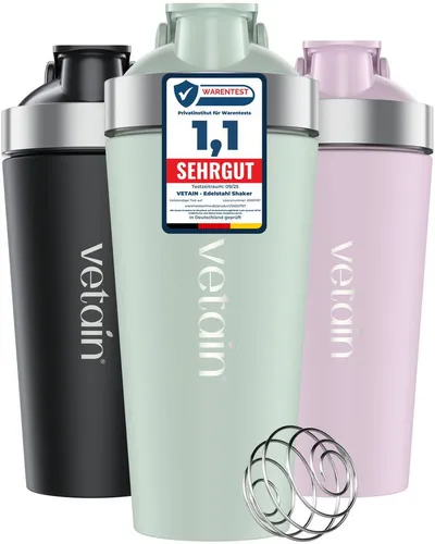 VETAIN Protein Shaker Mint - 700ml - Auslaufsicherer Edelstahl Shaker - Hochwertiger 700ml Edelstahl Shaker für cremige Proteinshakes. Auslaufsicher, hygienisch und spülmaschinenfest – der ideale Begleiter für Fitness und Alltag. Perfekt für aktive Menschen!