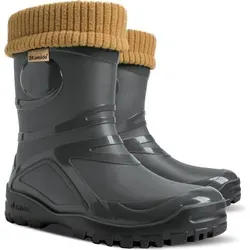 3Kamido GoTherm Gummistiefel mit einem Innenschuh aus natürlicher Wolle, sehr komfortabel und sehr warm, aus PVC, mit rutschfester Sohle, wasserdi... - Schwarz - 41