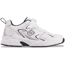 Lotto KITAURA K Sneaker, White/Navy, 35 EU - Stylischer Kinder-Sneaker im Y2K Look mit elastischer Schnürung und Klettverschluss für einfachen Einstieg, ideal für aktive Kinder.