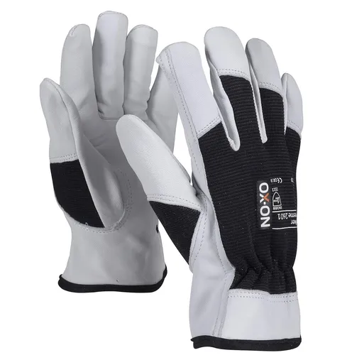 OX-ON Worker Supreme 2601, Lederhandschuhe mit Spandexrücken, Größe (10/XL), 1 P