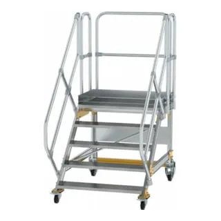 Munk Plattformtreppe 45° fahrbar, 5 Stufen Aluminium