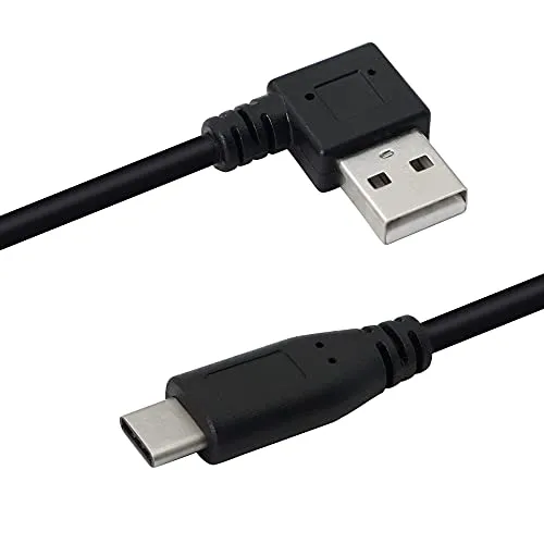PNGKNYOCN Rechtwinkliges kurzes USB-Kabel, 25 cm 90 Grad USB 2.0 (Typ A) Stecker auf USB 3.1 (Typ C) Stecker Lade- und Datensynchronisierungskabel