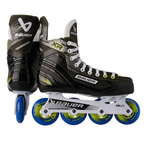 Bauer Hockey XR Senior Inline-Skates EU 44 1/2 - Inliner für Erwachsene mit sportlichem Design in Blau und Gelb-Grün. Ausgestattet mit hochwertigen Street-Rollen und ABEC-5 Kugellagern für optimale Gleiteigenschaften auf allen Untergründen.