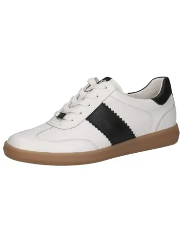 CAPRICE Damen Sneaker flach aus Leder, Weiß (White/Black) – Komfort und Stil vereint - Damen-Sneaker mit AIRMOTION Sohlentechnologie für optimale Luftzirkulation und federnden Komfort. Hochwertiges Leder sorgt für Langlebigkeit und perfekten Sitz.
