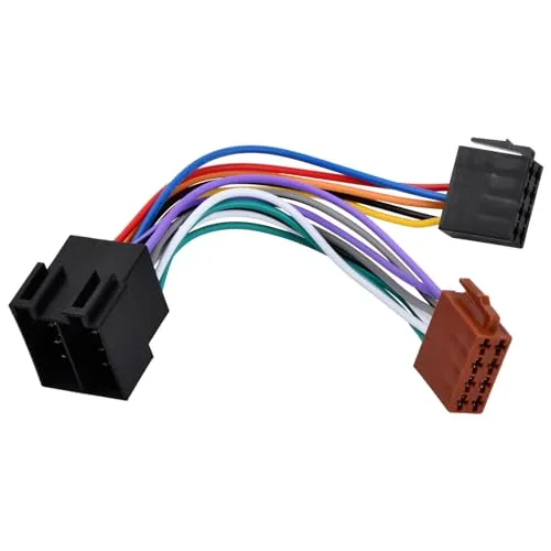 Wisebom ISO Kabelbaum Adapter, Radioadapter für ISO-Bus-Kabelbaumstecker, 16 Pin Auto Radiodapter, Universal Kabel Stecker für die Meisten Modelle