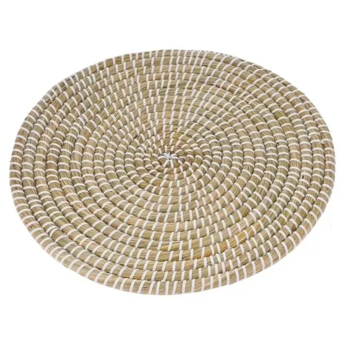 Koopman Platzset SEEGRAS naturbraun rund, Ideal als Tischset, Unterlage für Deko oder als Wand-Accessoire