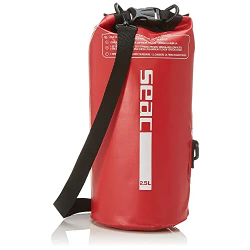 Seac Dry Bag, Wasserdichte Tasche Ideal für Tauchen, Bootfahren und Reisen, 2,5 lt, rot